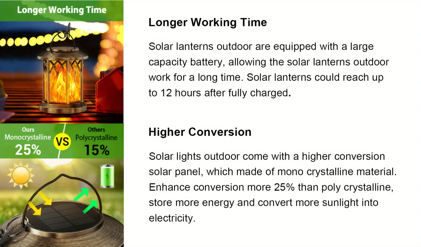 Solar Flame Lantern Light