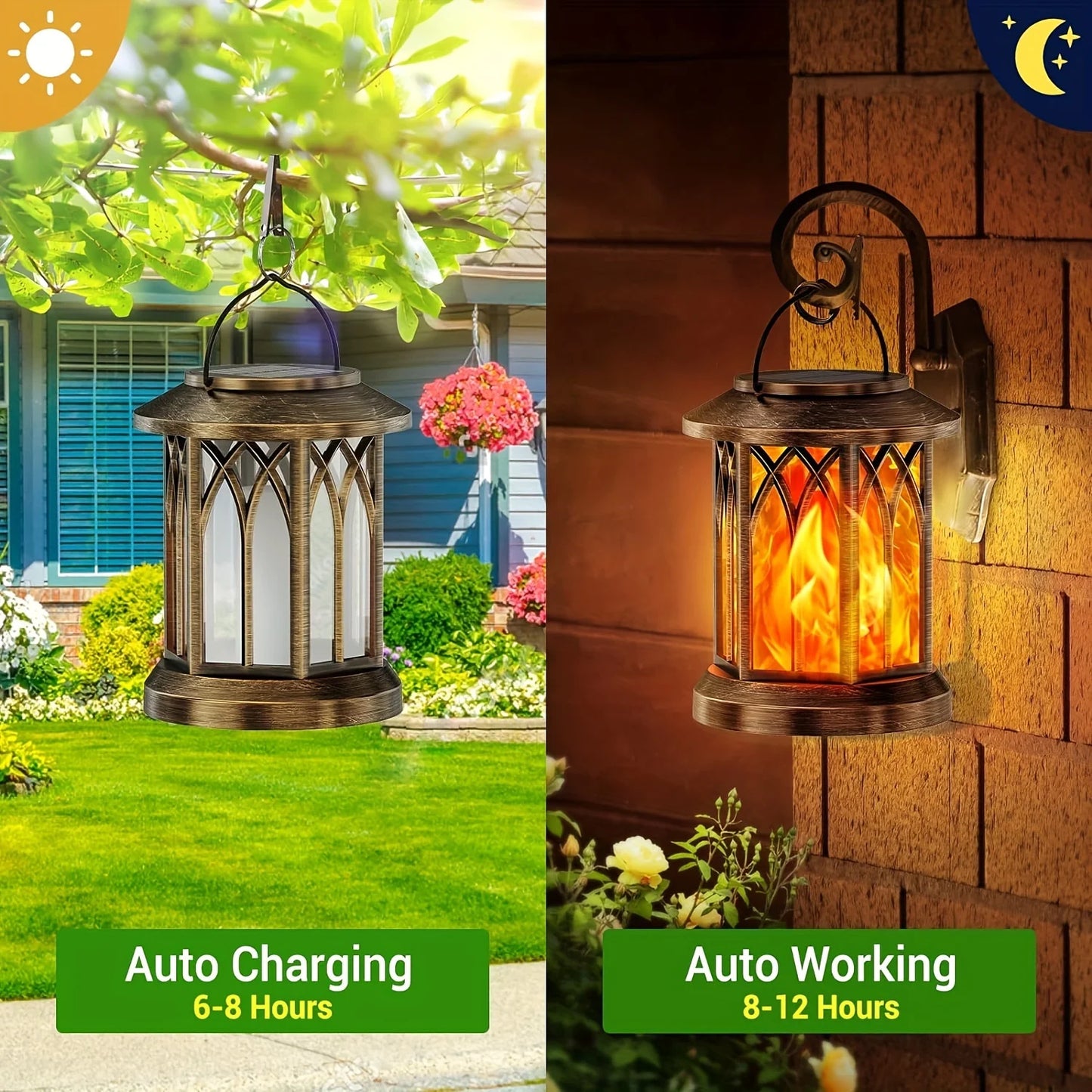 Solar Flame Lantern Light