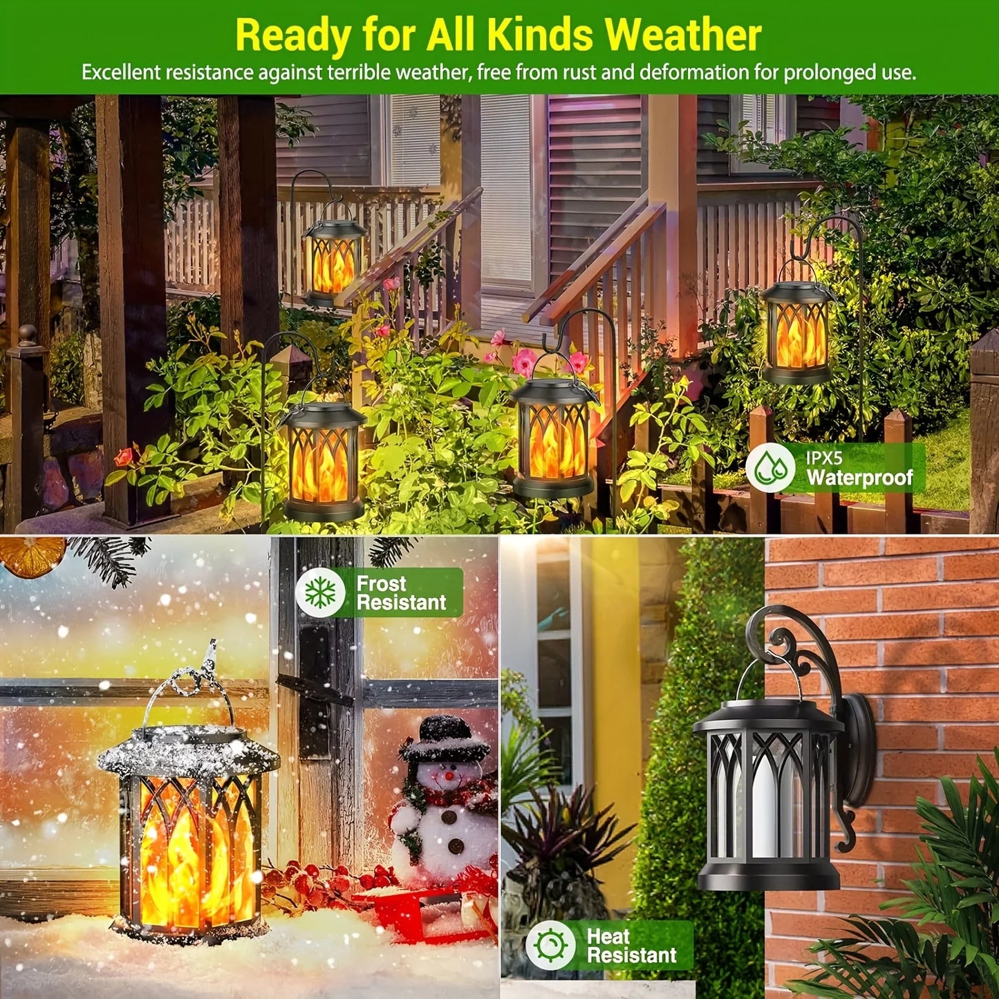 Solar Flame Lantern Light