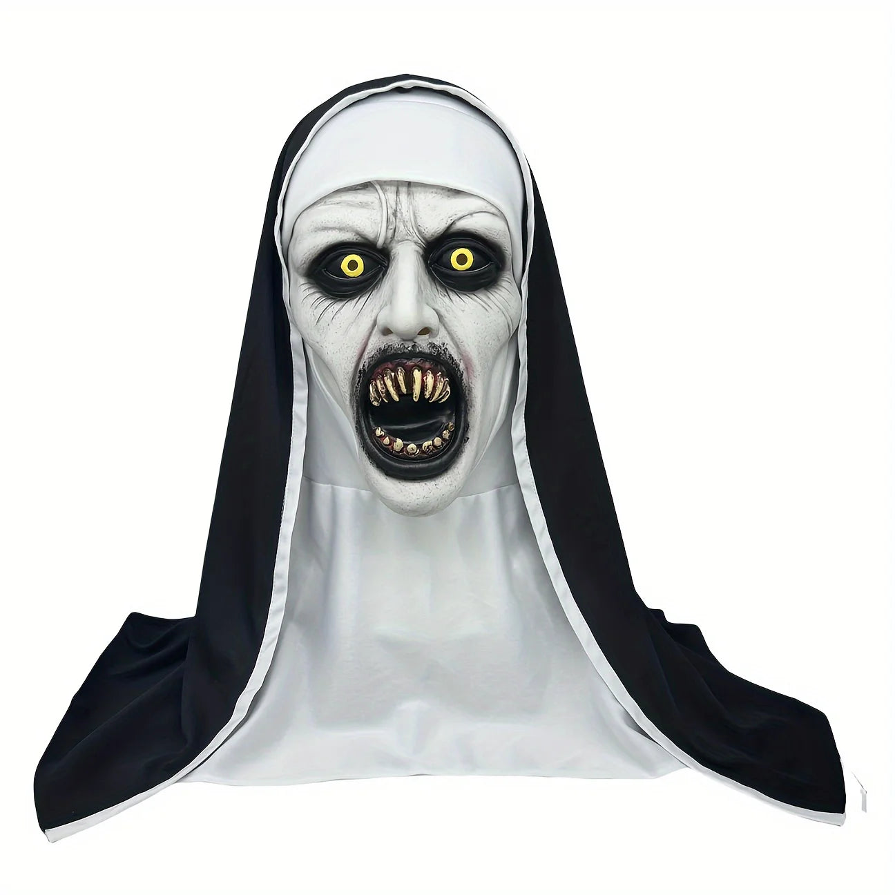 Horror Nun Mask – Scary Latex Face Cover for Halloween Cosplay & Haunted Costume Parties