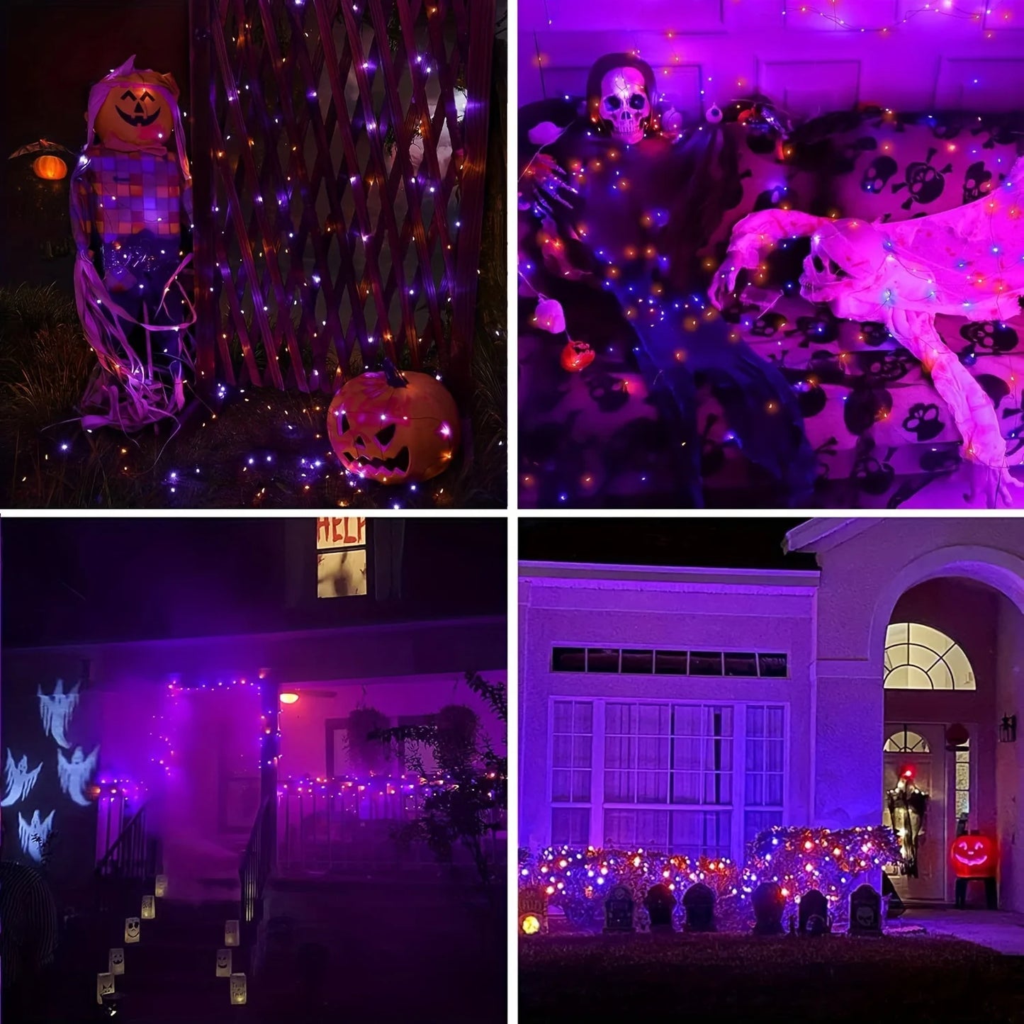 Solar Purple & Orange Halloween Lights