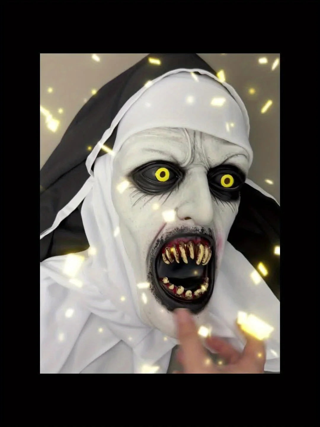 Horror Nun Mask – Scary Latex Face Cover for Halloween Cosplay & Haunted Costume Parties