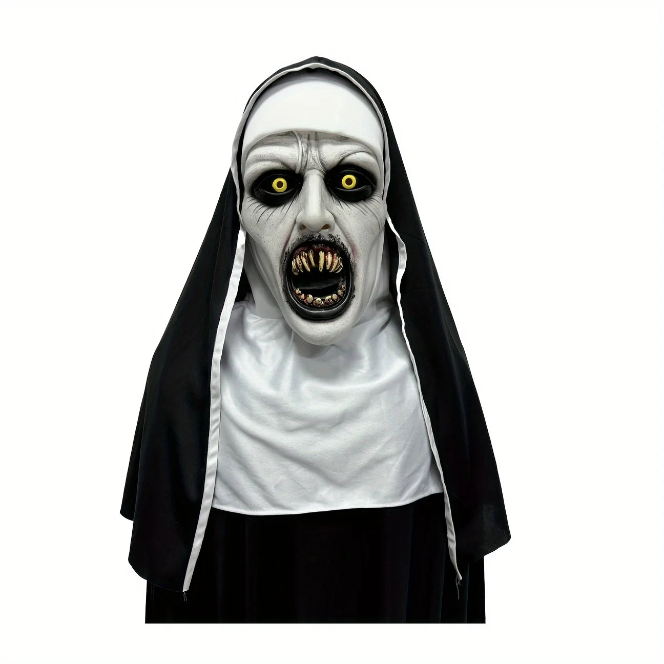 Horror Nun Mask – Scary Latex Face Cover for Halloween Cosplay & Haunted Costume Parties