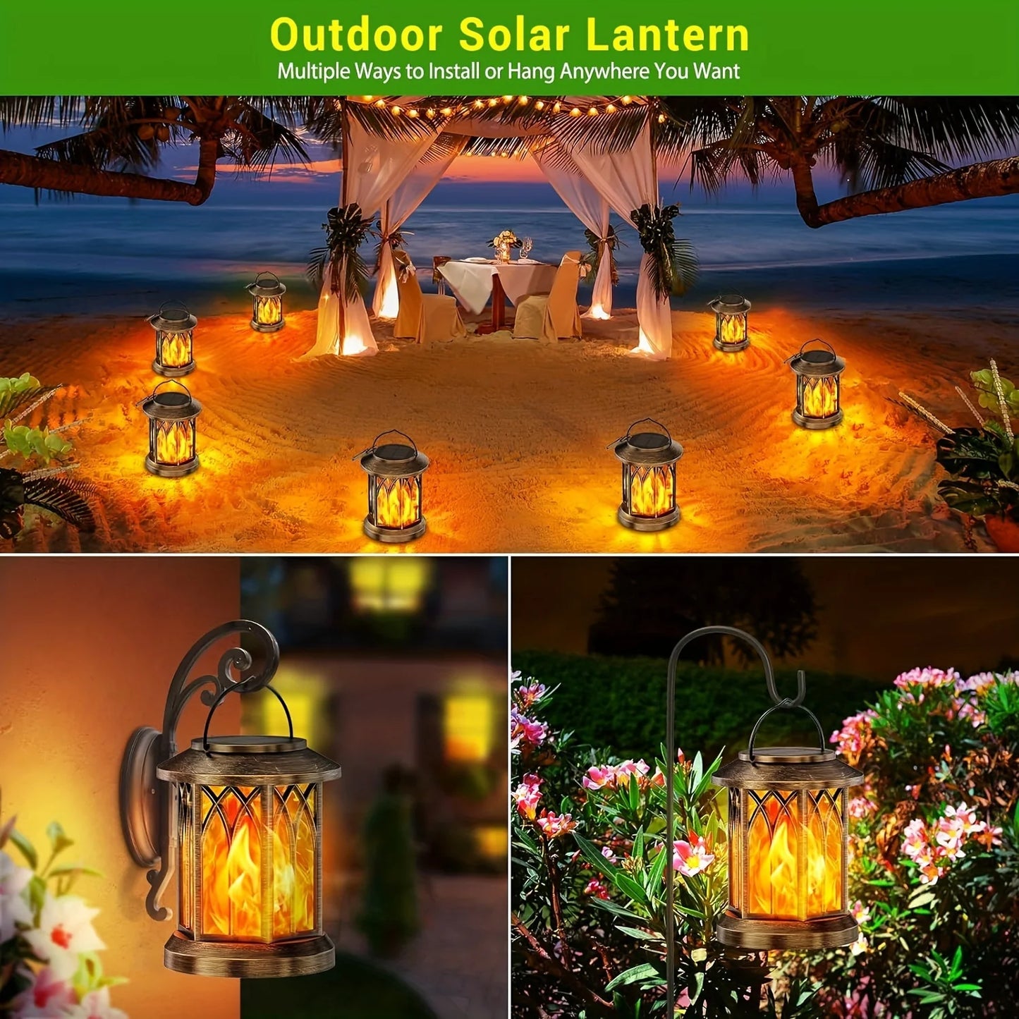Solar Flame Lantern Light