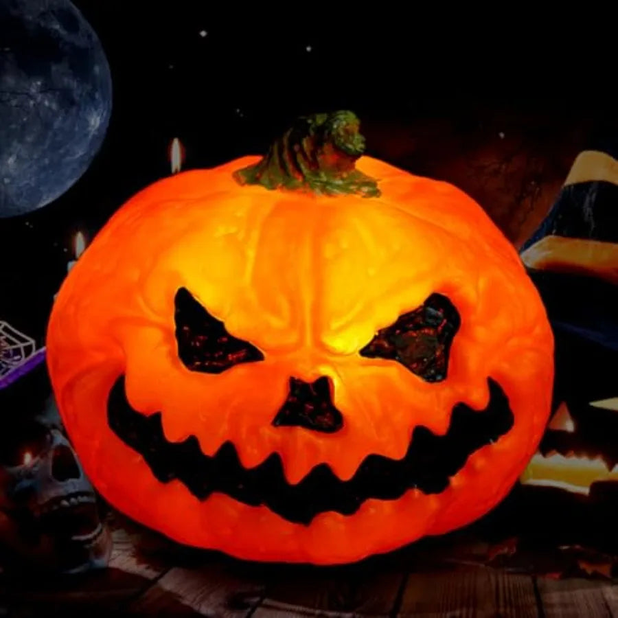 Halloween LED Pumpkin Decoration – 6.6 Inch Light Up Plastic Jack-O’-Lantern