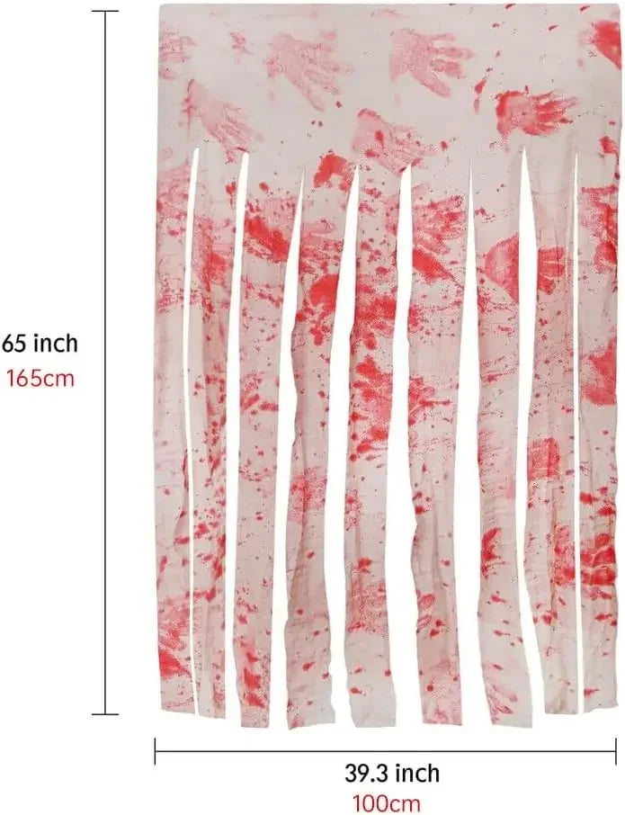 Halloween Bloody Handprint Door Curtain 65x39 Inch Polyester