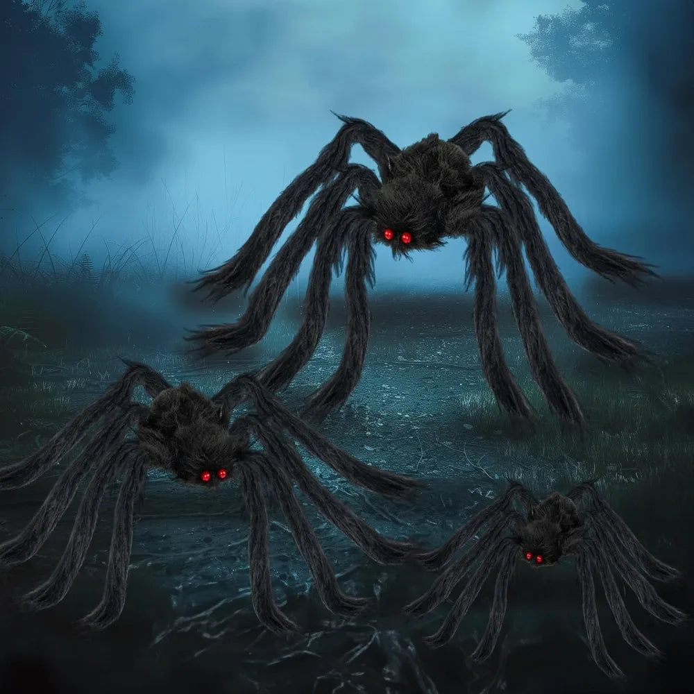 Halloween Giant Spiders Decoration Set
