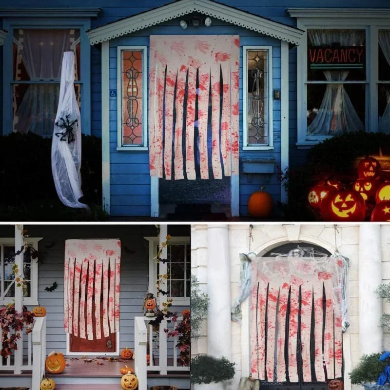 Halloween Bloody Handprint Door Curtain 65x39 Inch Polyester