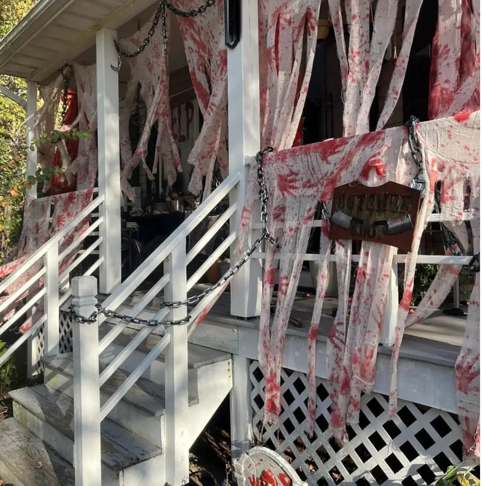 Halloween Bloody Handprint Door Curtain 65x39 Inch Polyester