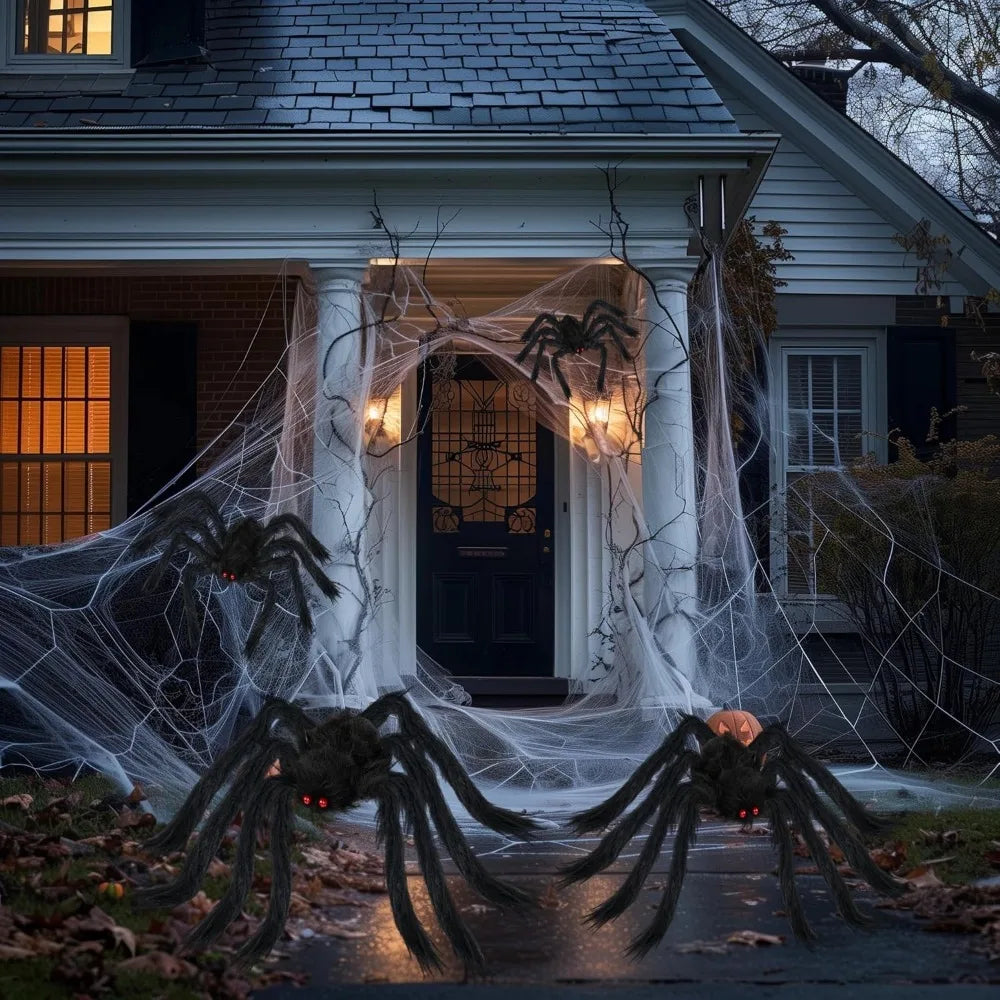 Halloween Giant Spiders Decoration Set