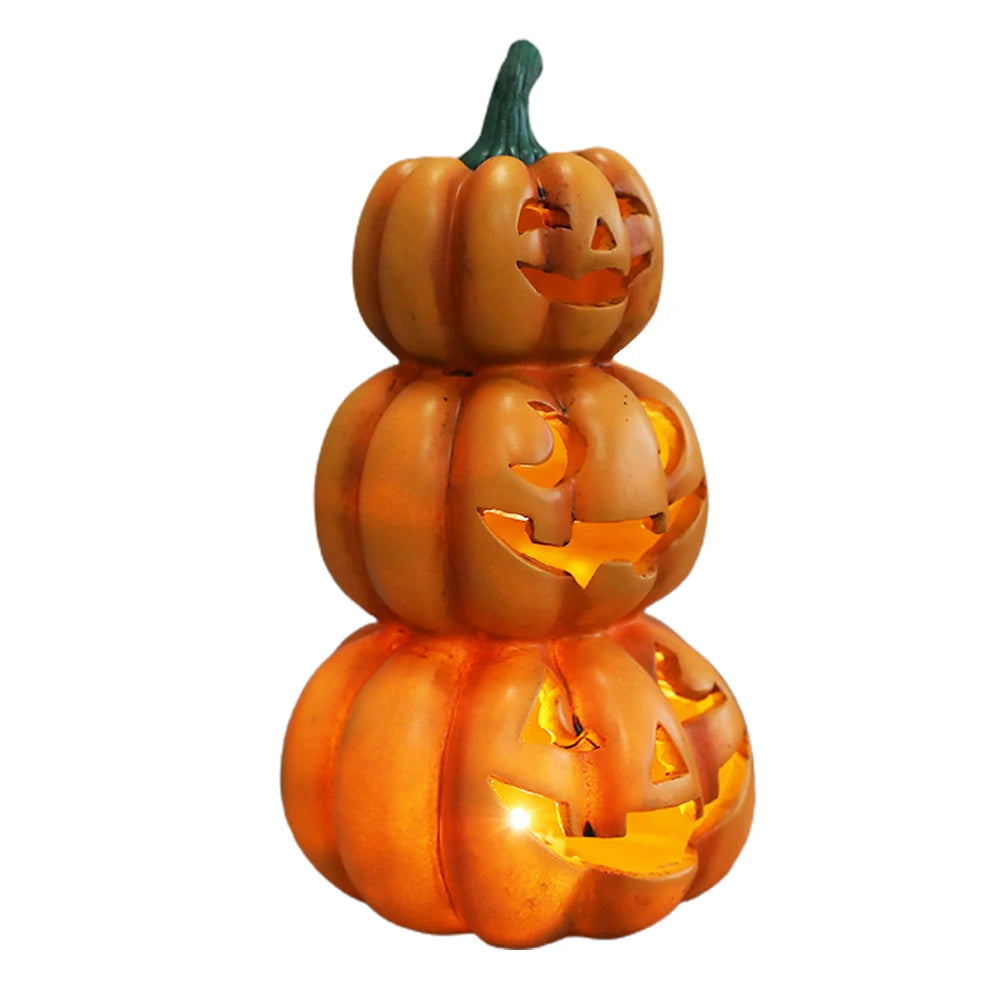 Halloween Light Up Stacked Pumpkins Halloween Party Decor Indoor Outdoor Decorations