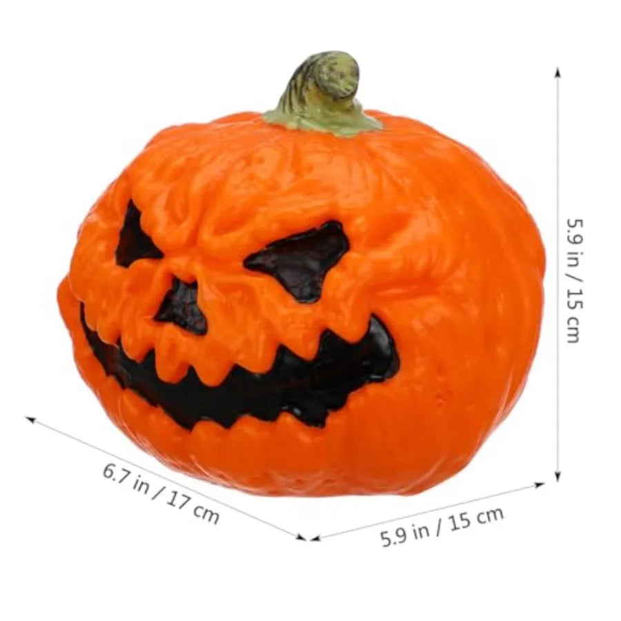 Halloween LED Pumpkin Decoration – 6.6 Inch Light Up Plastic Jack-O’-Lantern
