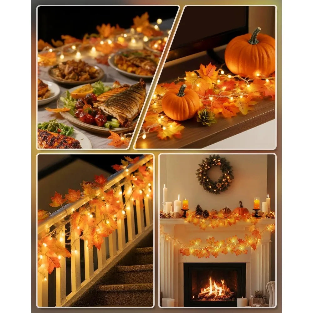 Fall Leaf Garland Lights (3-Pack)