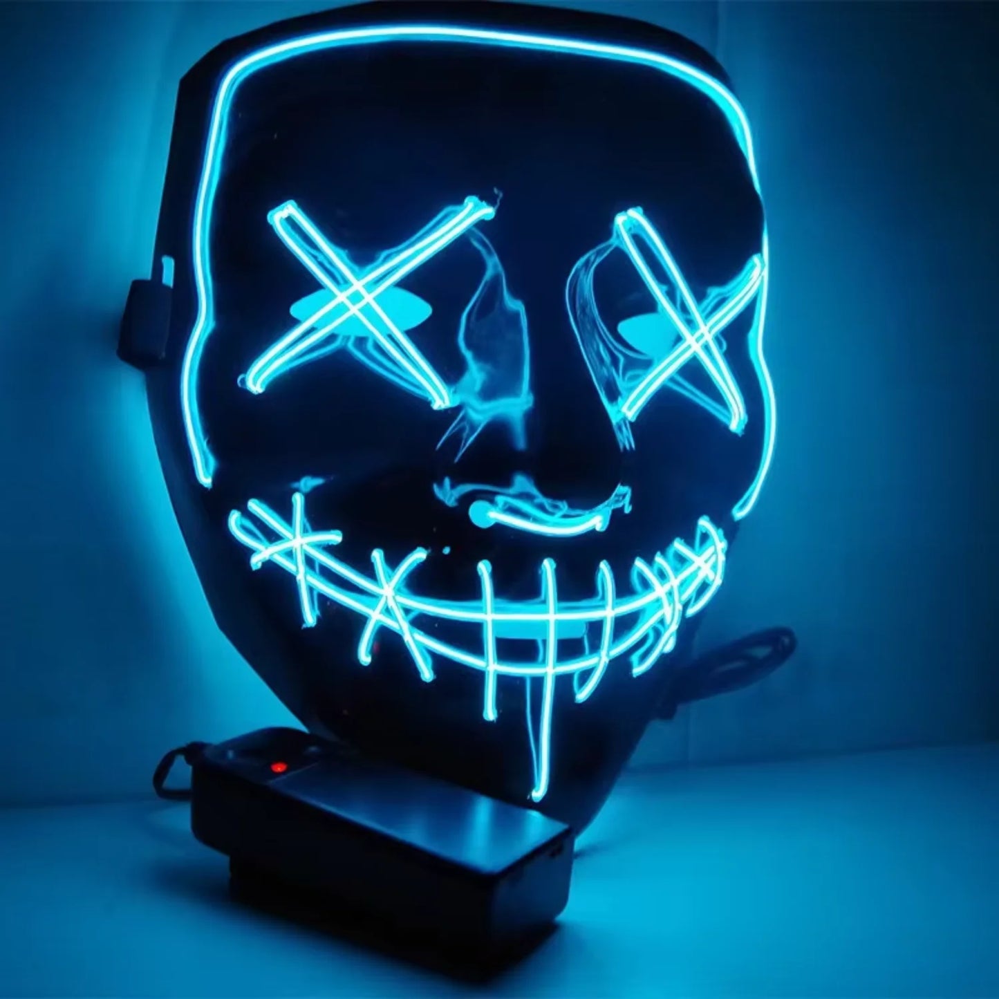 LED Halloween Purge Mask – Glowing Light-Up Party Mask with 3 Flash Modes (Multiple Colors)