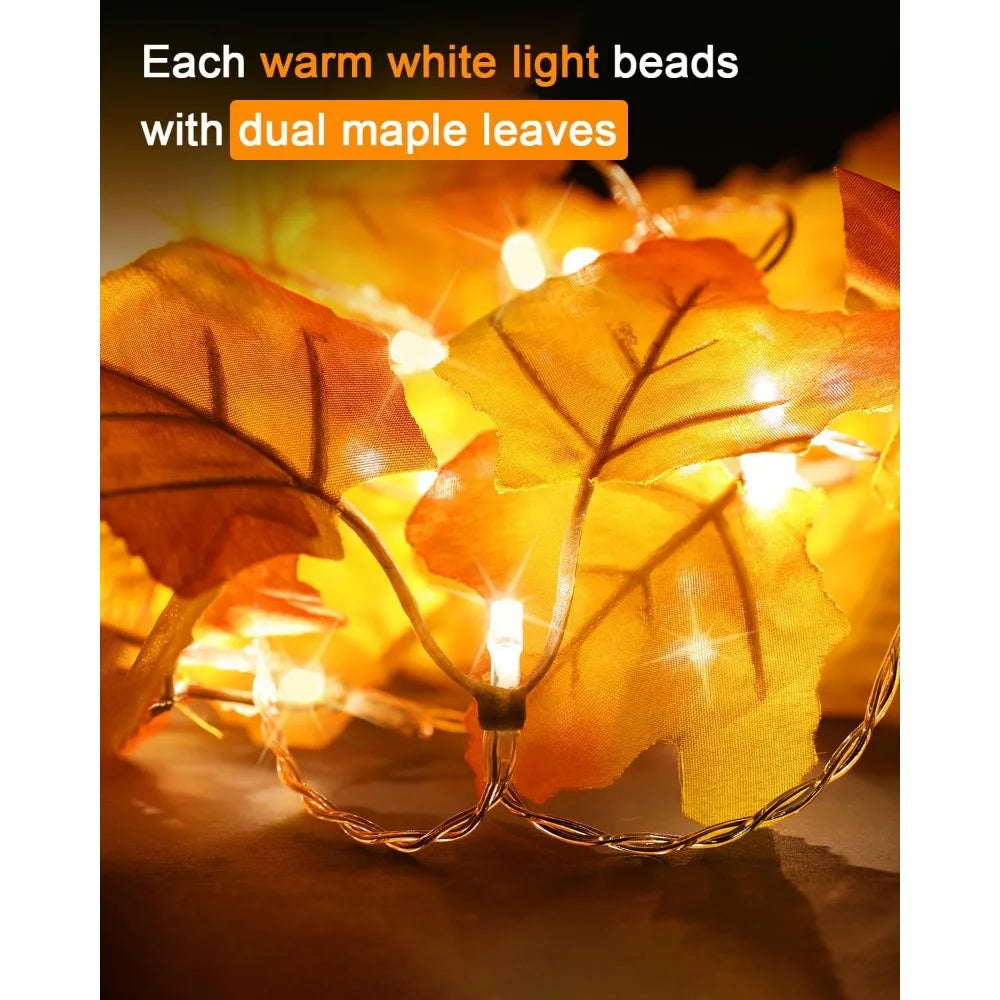 Fall Leaf Garland Lights (3-Pack)