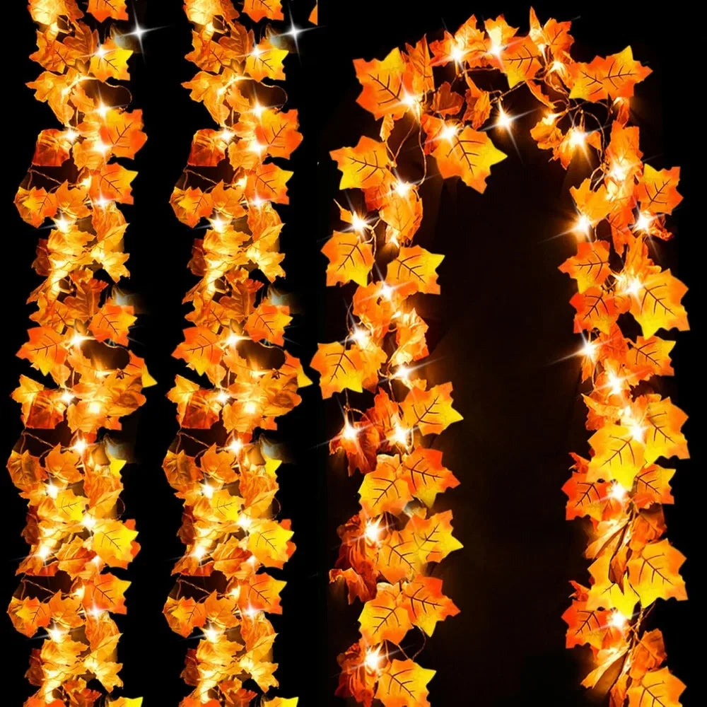 Fall Leaf Garland Lights (3-Pack)
