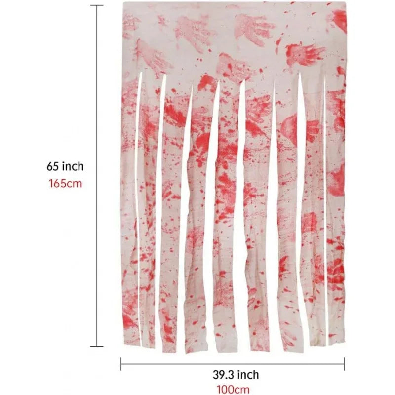 Halloween Bloody Handprint Door Curtain 65x39 Inch Polyester