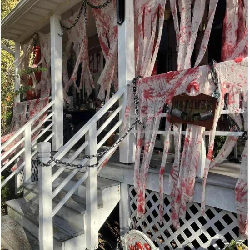Halloween Bloody Handprint Door Curtain 65x39 Inch Polyester