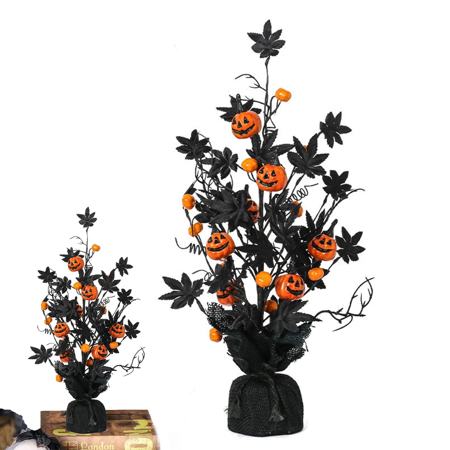 Halloween Pumpkin Maple Leaf Tree Decor