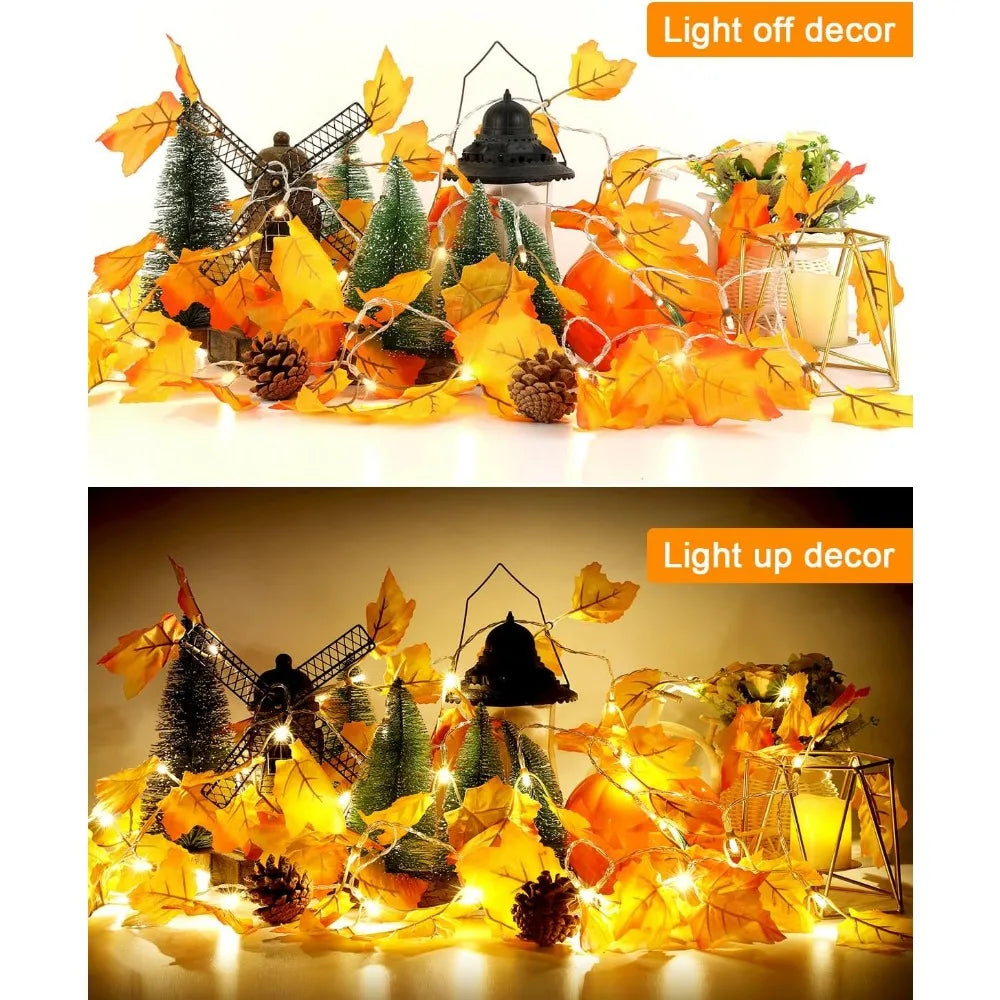 Fall Leaf Garland Lights (3-Pack)