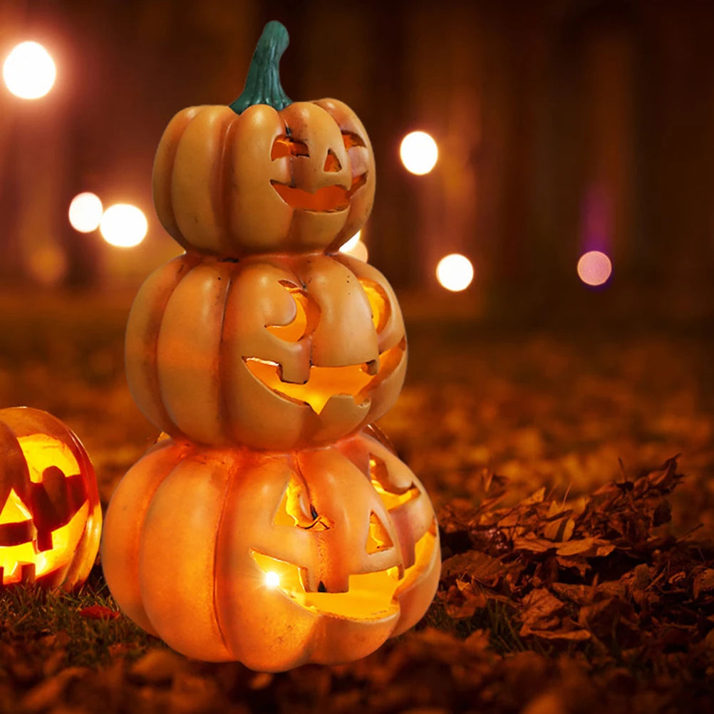 Halloween Light Up Stacked Pumpkins Halloween Party Decor Indoor Outdoor Decorations
