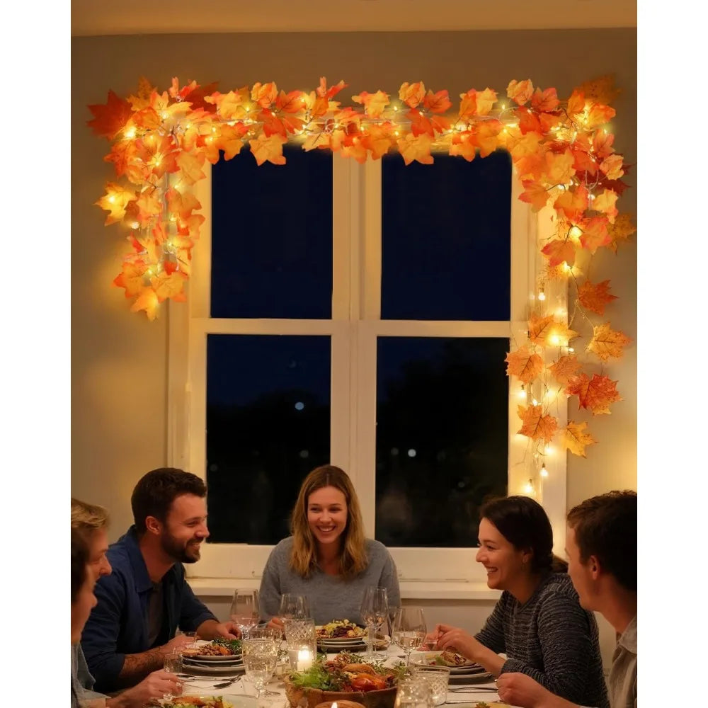 Fall Leaf Garland Lights (3-Pack)