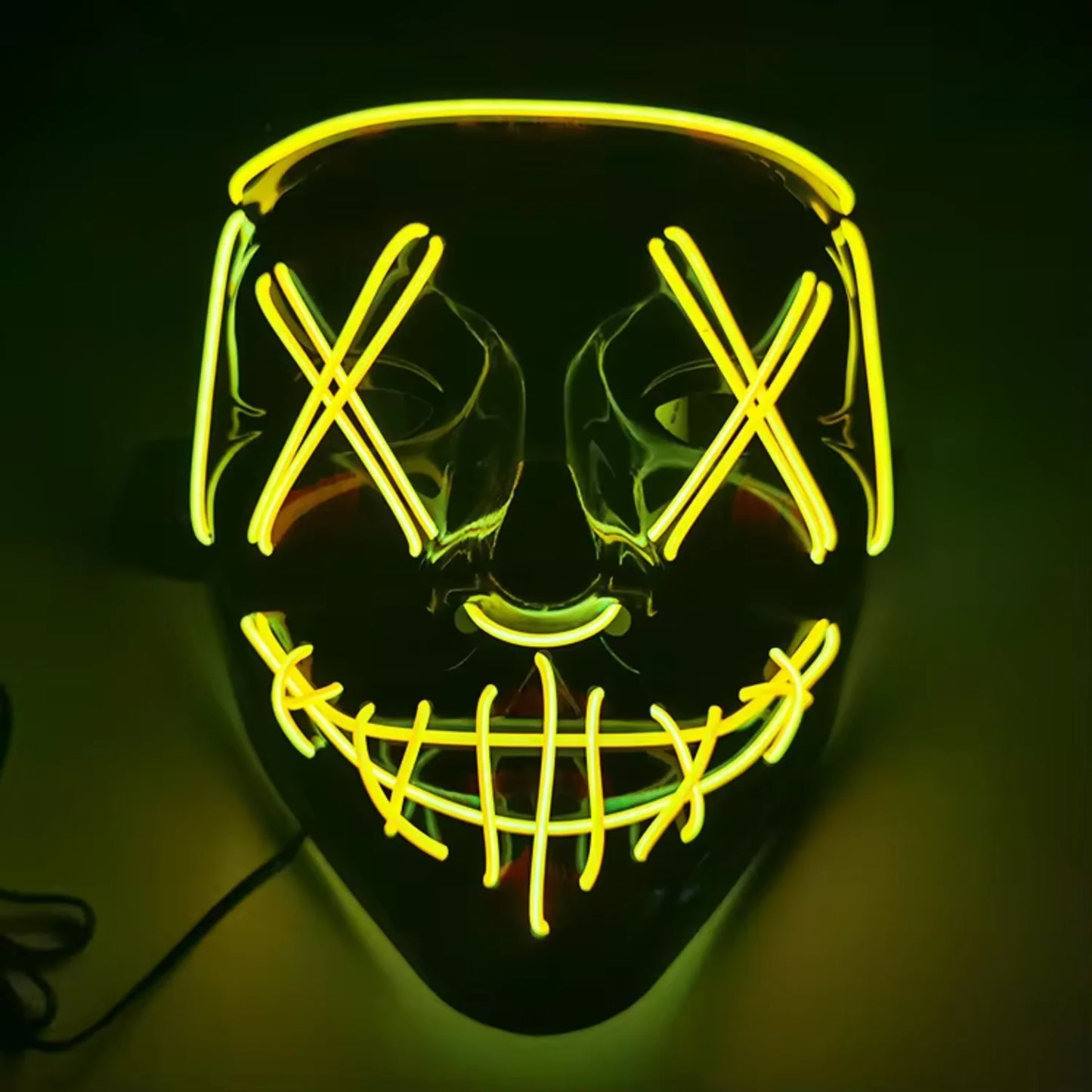 LED Halloween Purge Mask – Glowing Light-Up Party Mask with 3 Flash Modes (Multiple Colors)
