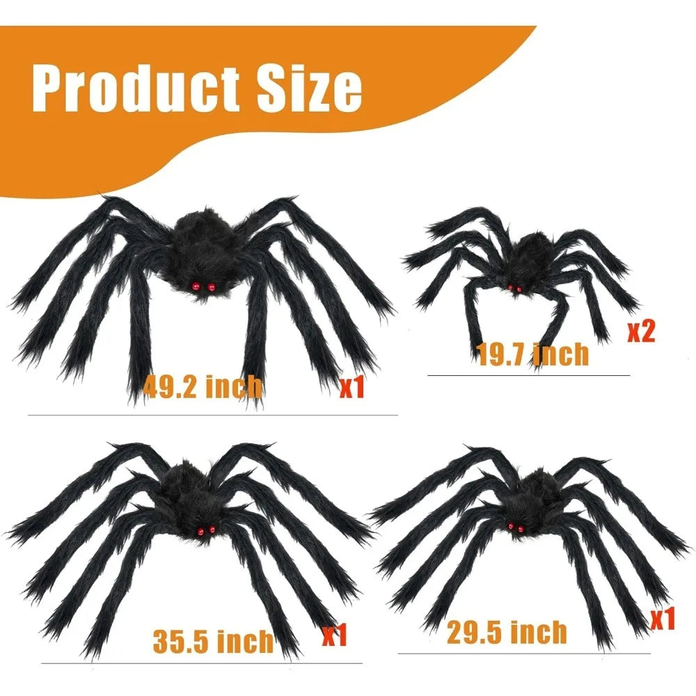 Halloween Giant Spiders Decoration Set