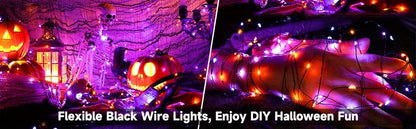 Solar Purple & Orange Halloween Lights