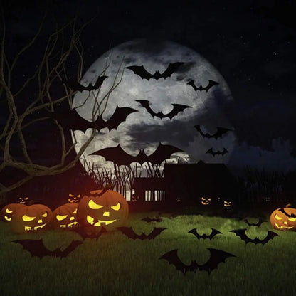 96 pieces of 3D black bat wall stickers.
