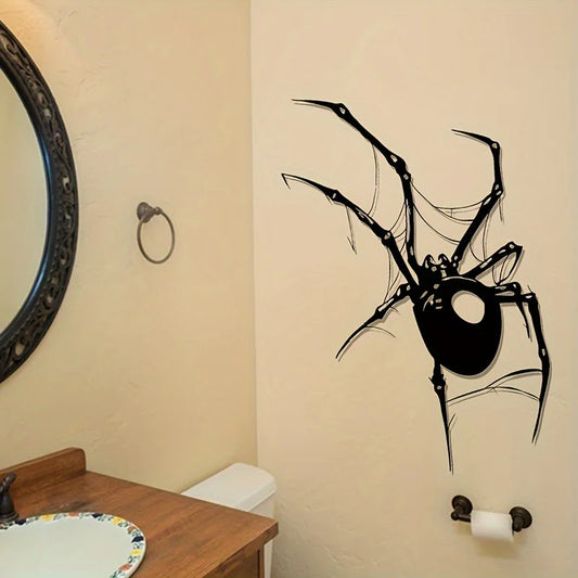 Large Halloween Spider Wall Decal – Black PVC Removable Sticker