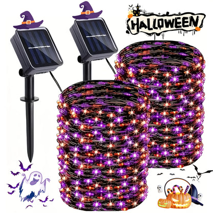 Solar Purple & Orange Halloween Lights