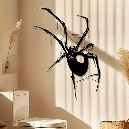 Large Halloween Spider Wall Decal – Black PVC Removable Sticker