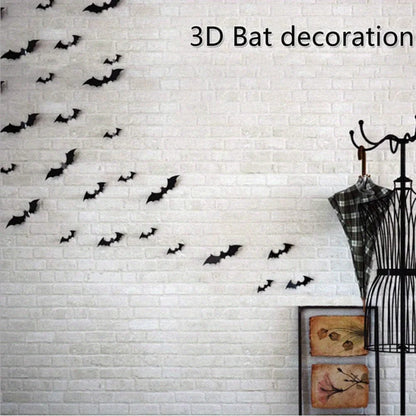 96 pieces of 3D black bat wall stickers.