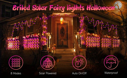 Solar Purple & Orange Halloween Lights