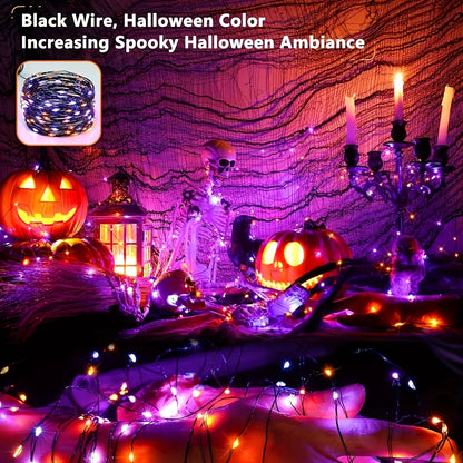 Solar Purple & Orange Halloween Lights