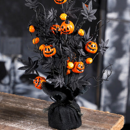 Halloween Pumpkin Maple Leaf Tree Decor