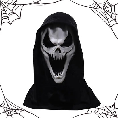 Halloween Scream Skull Mask – Horror Face Cover for Men, Breathable Stretch Costume Hood