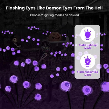 Solar Halloween Eyeball Lights – 4PCS Swaying LED Pathway Decorations (24 LEDs, Waterproof IP65)