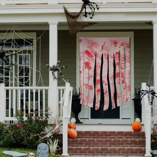 Halloween Bloody Handprint Door Curtain 65x39 Inch Polyester