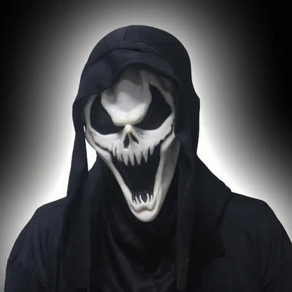Halloween Scream Skull Mask – Horror Face Cover for Men, Breathable Stretch Costume Hood