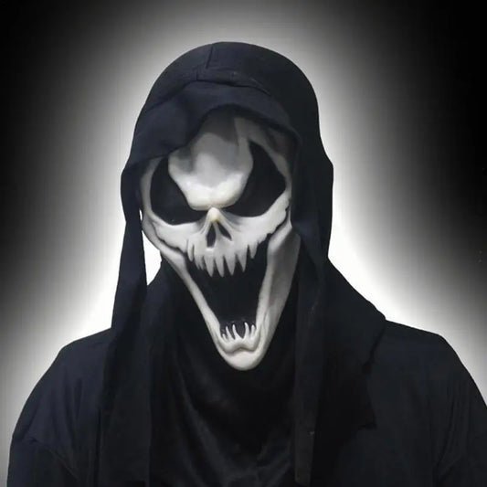 Halloween Scream Skull Mask – Horror Face Cover for Men, Breathable Stretch Costume Hood