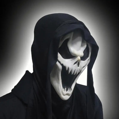 Halloween Scream Skull Mask – Horror Face Cover for Men, Breathable Stretch Costume Hood