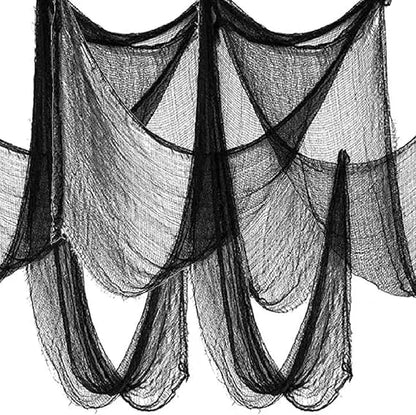 6 Pack Halloween Creepy Black Cloth – 30x72 Inch Spooky Fabric for Haunted House & Party Decoration