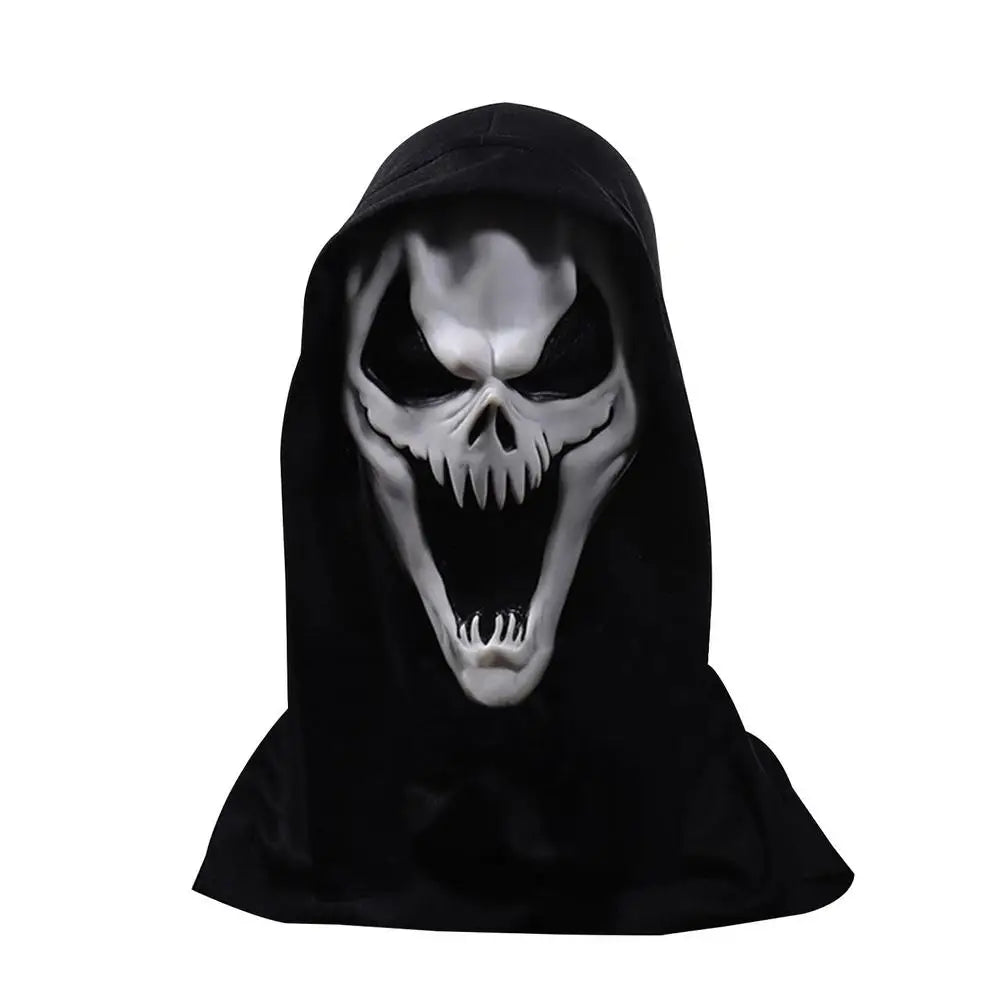 Halloween Scream Skull Mask – Horror Face Cover for Men, Breathable Stretch Costume Hood
