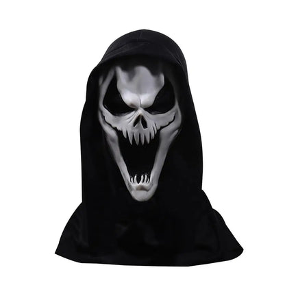 Halloween Scream Skull Mask – Horror Face Cover for Men, Breathable Stretch Costume Hood
