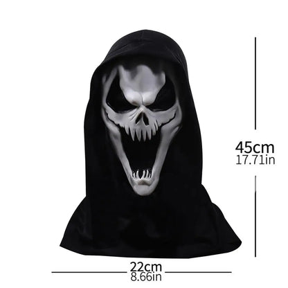 Halloween Scream Skull Mask – Horror Face Cover for Men, Breathable Stretch Costume Hood