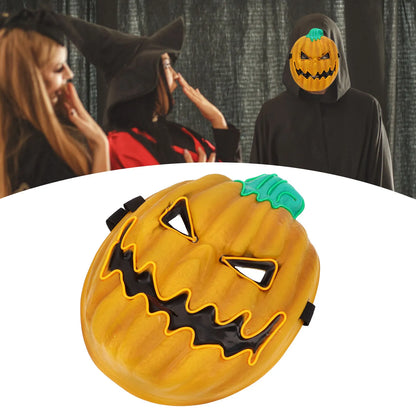 LED Halloween Pumpkin Mask – 3 Light Modes Scary Luminous Pumpkin Head for Adults & Kids