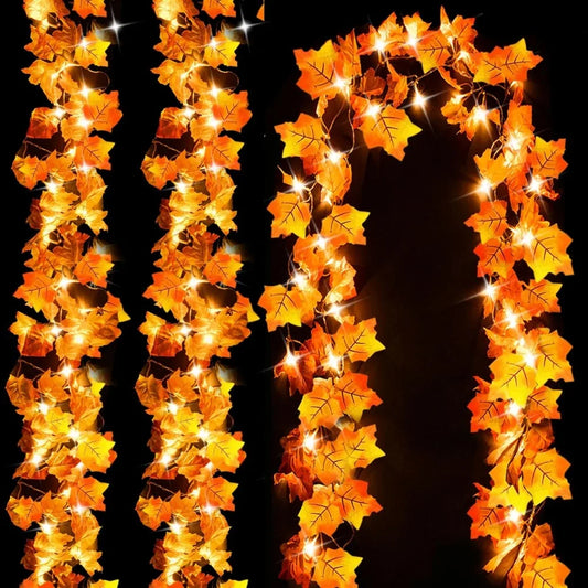 Fall Leaf Garland Lights (3-Pack)