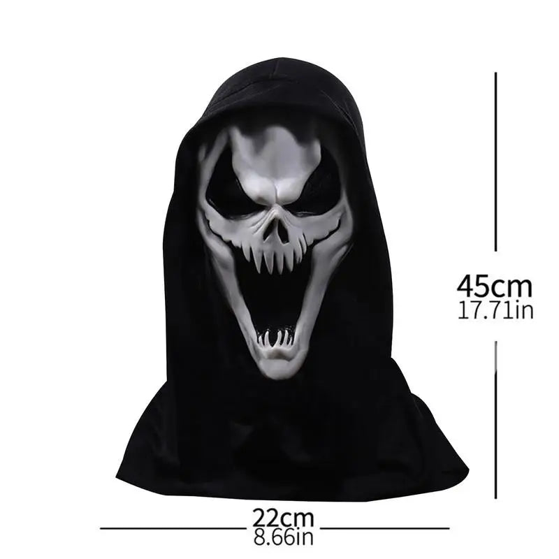 Halloween Scream Skull Mask – Horror Face Cover for Men, Breathable Stretch Costume Hood